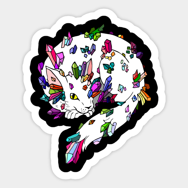 Crystal Cat Dragon Sticker by HomicidalHugz